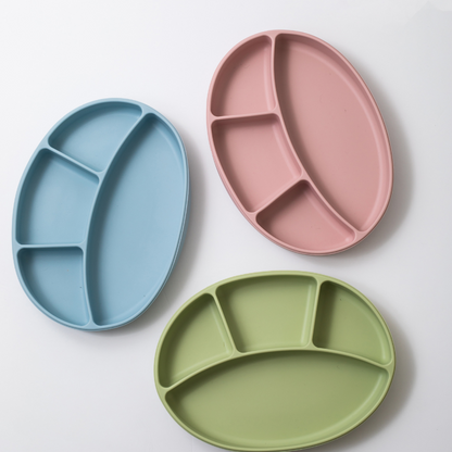 silicon sectioned plate in blue pink and green color