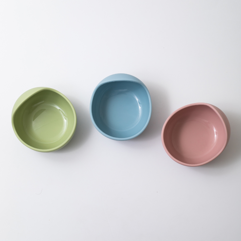 silicon weaning bowls of 3 pieces in blue green and pink color