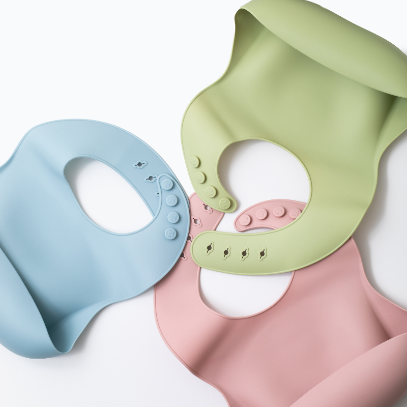 Silicon Baby Bibs Set in Blue Green and pink Color