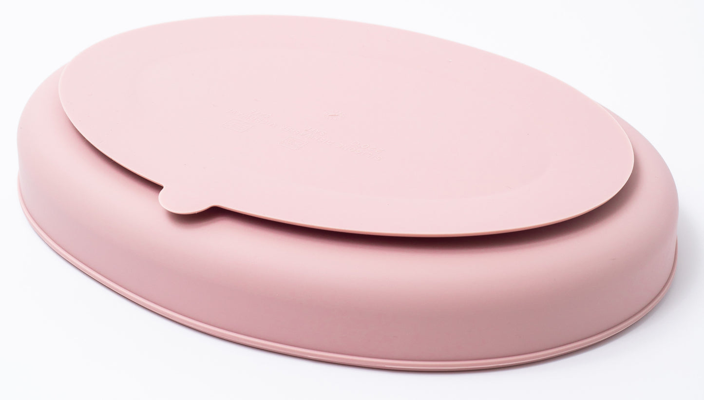 Silicon Baby Feeding suction plate in pink color