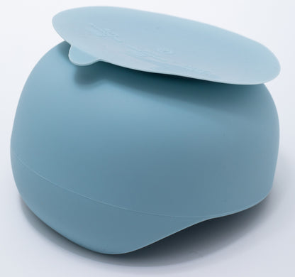 silicon weaning bowl in blue color