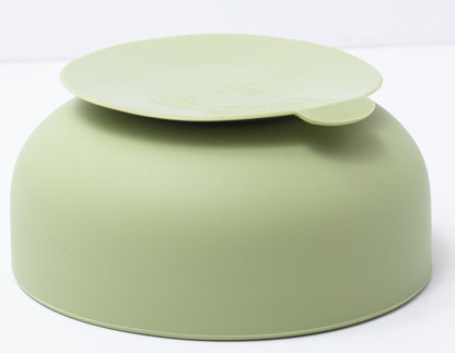 silicon round bowl green color for babies