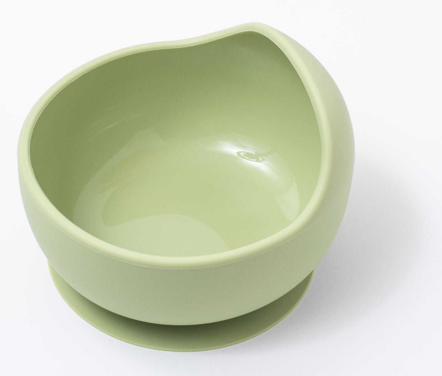 silicon weaning bowl in green color